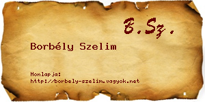 Borbély Szelim névjegykártya